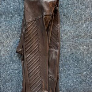 Black Faux Leather Moto Pants-Spanx